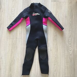 Seavenger 3mm Neoprene Full Wetsuit Long Sleeve Black Pink Girls Sz 4